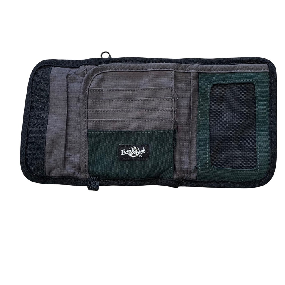 Vintage Eagle‎ Creek Travel Wallet Gorpcore Card Holder Green Rugged Canvas